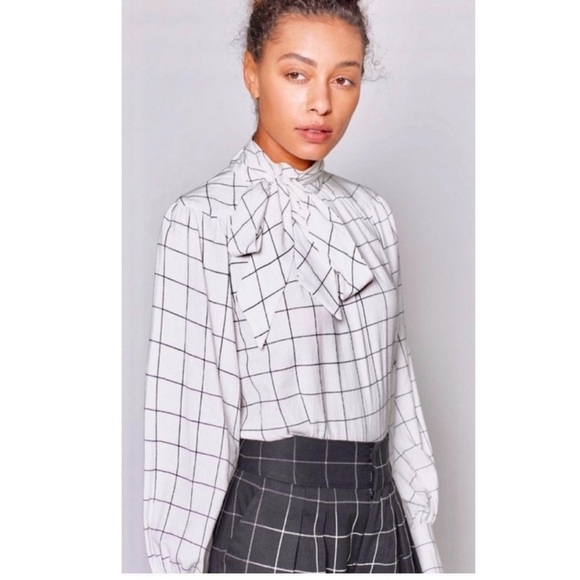 Joie Pitrel Tie Neck Blouse. - Picture 1 of 9